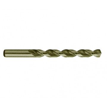 PRECISION WIDE LAND PARABOLIC FLUTE, JOBBER LENGTH, COBALT DRILLS,  135° SPLIT POINT, BRONZE OXIDE (QC21CO) - FRACTIONAL SIZE